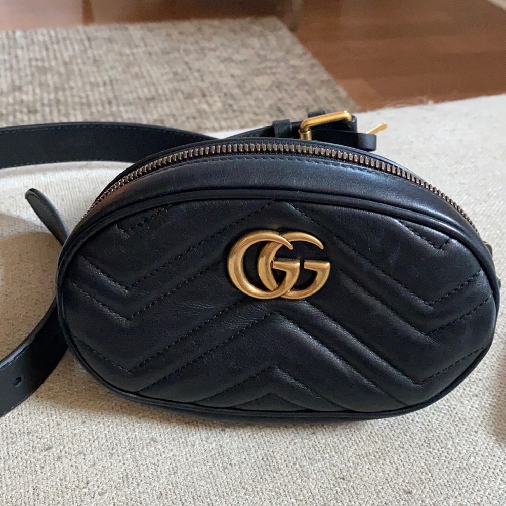 Gucci Chevron Leather GG Belt Bag